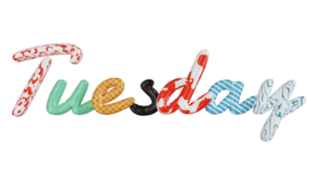 tisdag color 3d text png