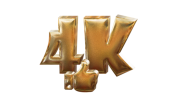 3d illustration 1 k gold number png