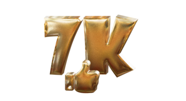 3d illustrazione 1 K oro numero png