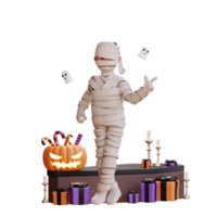 3d personaggio Halloween mummia illustrazione png