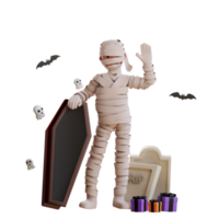 3D Character Halloween Mummy Illustration png