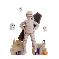 3D Character Halloween Mummy Illustration png
