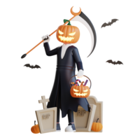 3d personaggio Halloween Jack lanterna illustrazione png