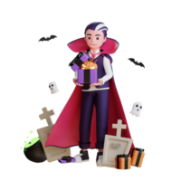 3D Character Halloween Vampire Illustration png