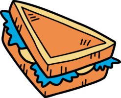 Hand Drawn delicious sandwich illustration png