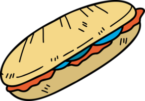 hand gezeichnete köstliche sandwichillustration png