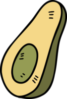 ilustração de abacate fatiado desenhada à mão png