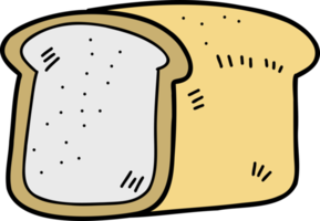 ilustração de pão assado gostoso desenhado à mão png