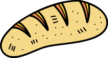 hand- getrokken lekker gebakken brood illustratie png