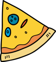 dibujado a mano ilustración de pizza en rodajas png