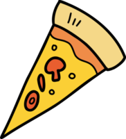 ilustração de pizza fatiada desenhada à mão png