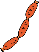 ilustração de salsicha deliciosa desenhada à mão png