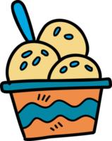 Hand Drawn ice cream in a cup illustration png