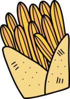 dibujado a mano ilustración de papas fritas png