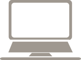 Laptop with blank screen monitor, element for decoration, technology png