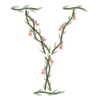 bloemen alfabet doopvont PNG