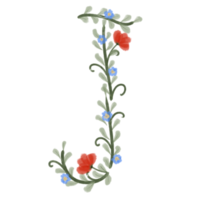 bloemen alfabet doopvont PNG