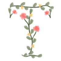 bloemen alfabet doopvont PNG