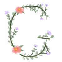 bloemen alfabet doopvont PNG