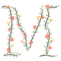 bloemen alfabet doopvont PNG