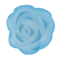 Watercolor dusty blue rose flower or floral illustration for wedding stationery, background ornament, greetings png