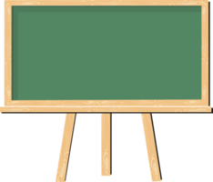 A green board with a wooden frame that is attached to the wall of the school classroom to write and explain on it png