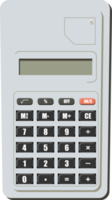 A modern calculator with a light gray color that is used to perform arithmetic operations in education or work png