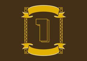 Number 1 in retro frame design vector