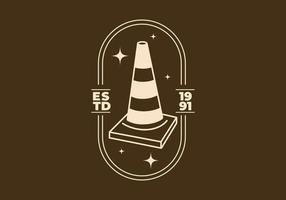 Vintage art illustration of traffic cone vector