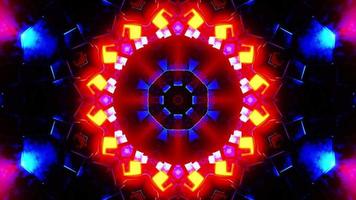 Flying through a tunnel of blue and orange metal cubes. Kaleidoscope VJ loop. video