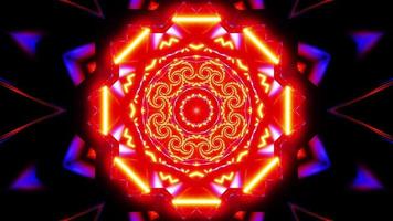 Flying in a futuristic tunnel through sparkling cubes. Kaleidoscope VJ loop video