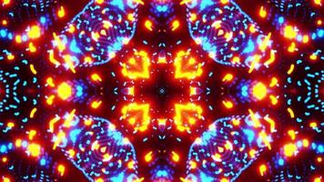 Animated wave moving structure of blue cubes with glare and radiance. Kaleidoscope VJ loop video