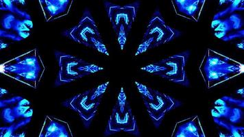 Flying in a futuristic tunnel through sparkling cubes. Kaleidoscope VJ loop video