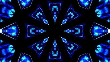 Flying in a futuristic tunnel through sparkling cubes. Kaleidoscope VJ loop video