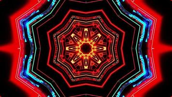 Flying between moving abstract forms. Kaleidoscope VJ loop video