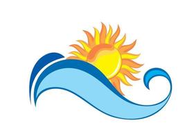 Sun symbol with waves vector