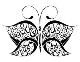 Graphic icon of butterfly. Butterfly tattoo isolated on white background. vector