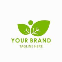 Wing-shaped leaf logo is suitable for your natural products vector