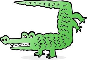 doodle character cartoon crocodile vector