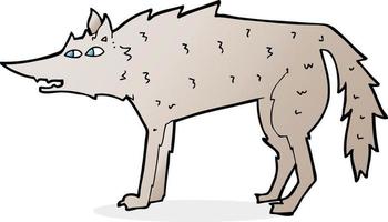 doodle character cartoon wolf vector