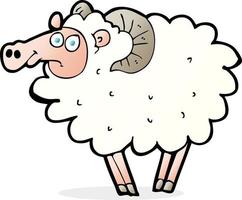 doodle character cartoon ram vector