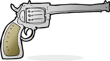 doodle cartoon gun vector