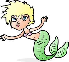 doodle character cartoon mermaid vector