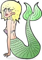 doodle character cartoon mermaid vector