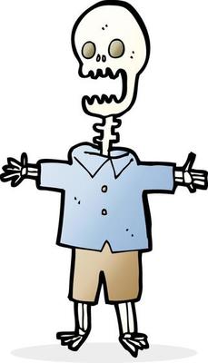 doodle character cartoon skeleton