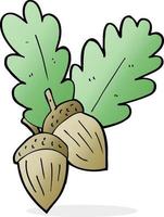 doodle cartoon acorns vector