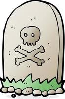 doodle cartoon grave vector