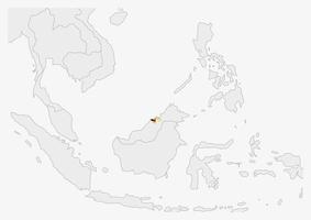Brunei map highlighted in Brunei flag colors vector