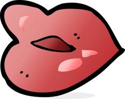 doodle cartoon lips vector