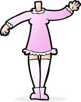 doodle character cartoon female body vector